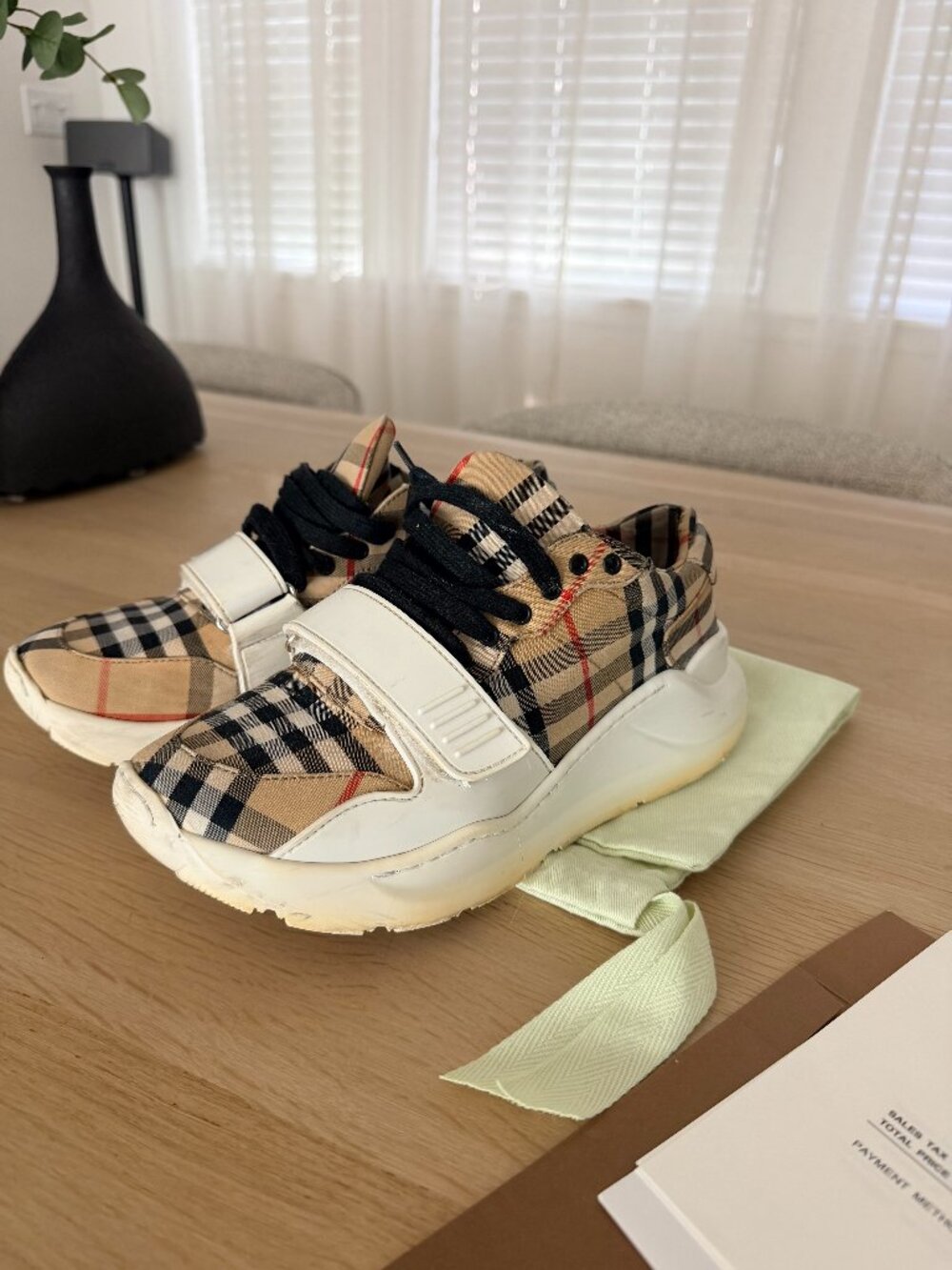 Burberry vintage check sneakers women 38.5 size.